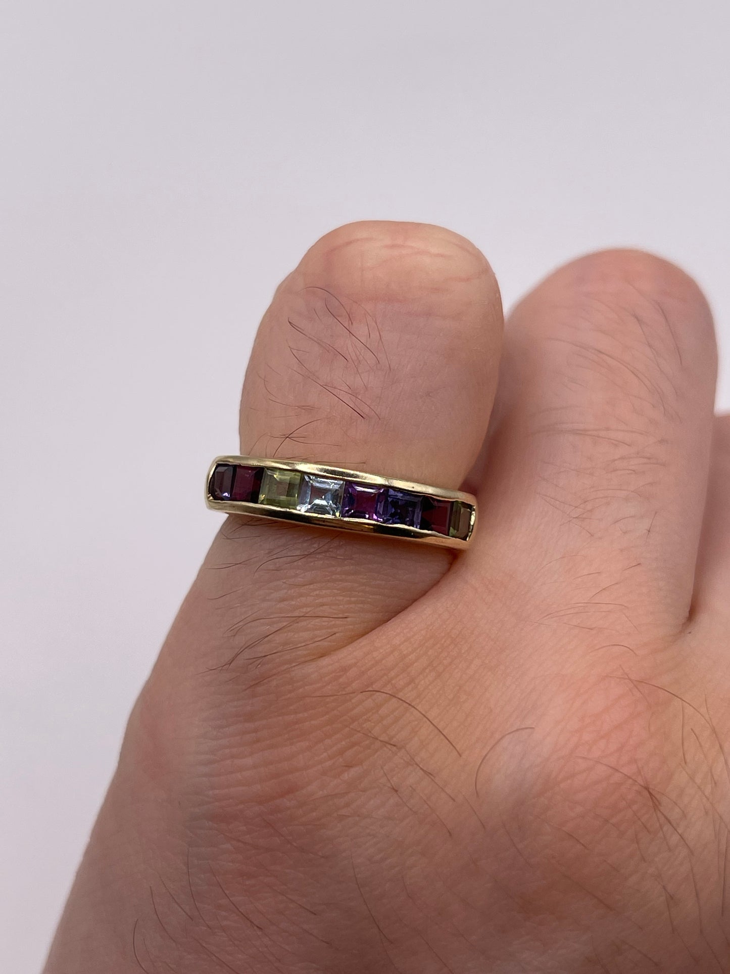9ct gold multi gemstone ring
