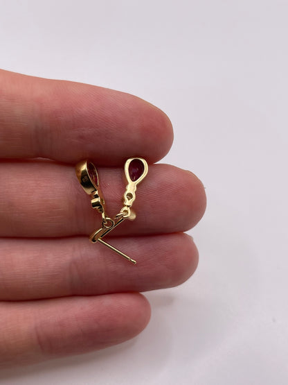 9ct gold ruby and diamond earrings