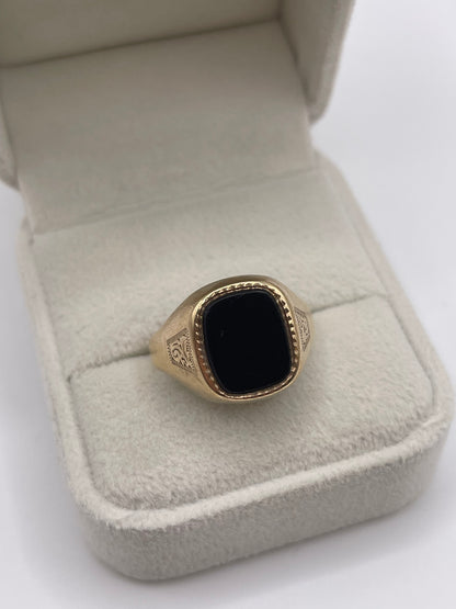 9ct gold onyx signet ring