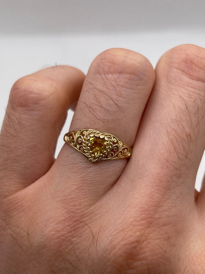 9ct gold citrine heart ring