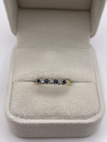 9ct gold sapphire and diamond ring