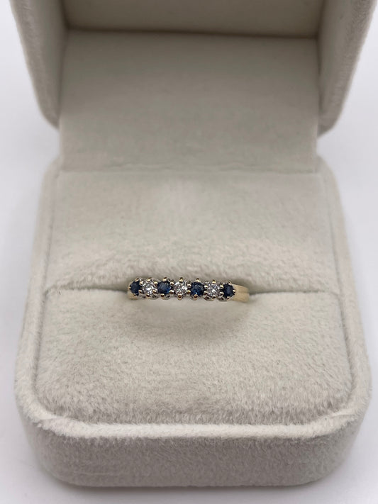 9ct gold sapphire and diamond ring