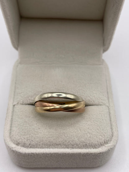 9ct tri gold ring