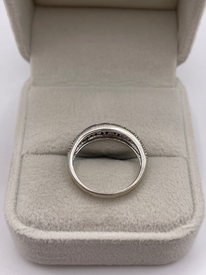 9ct white gold diamond cluster ring