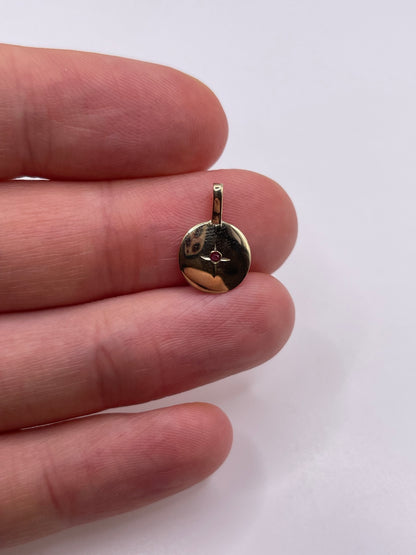 9ct gold pink topaz pendant
