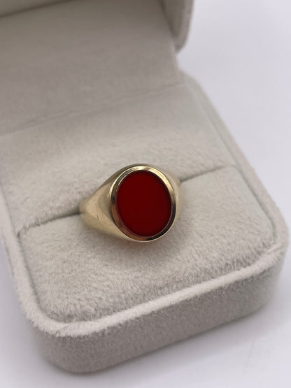 9ct gold carnelian signet ring