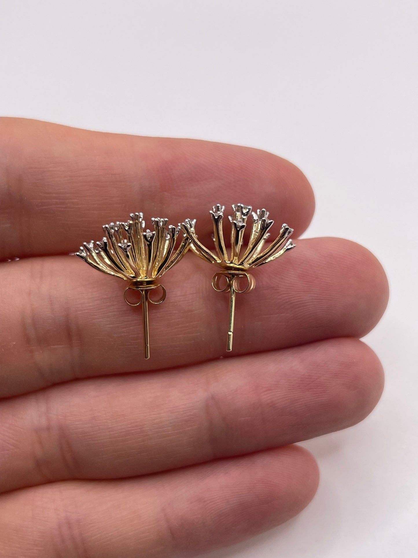 9ct gold diamond cluster earrings