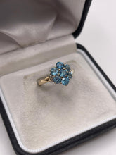 Load image into Gallery viewer, 9ct gold blue topaz and diamond ring
