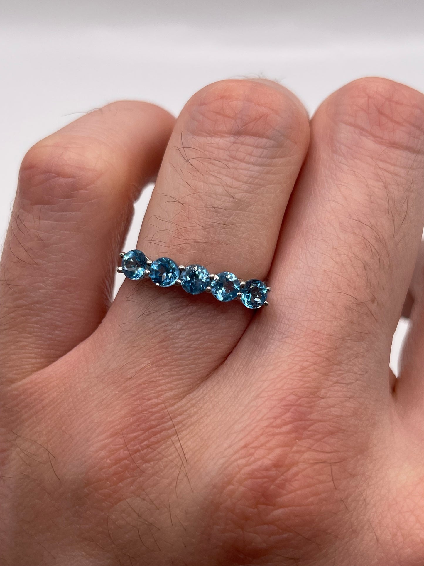 Silver topaz ring