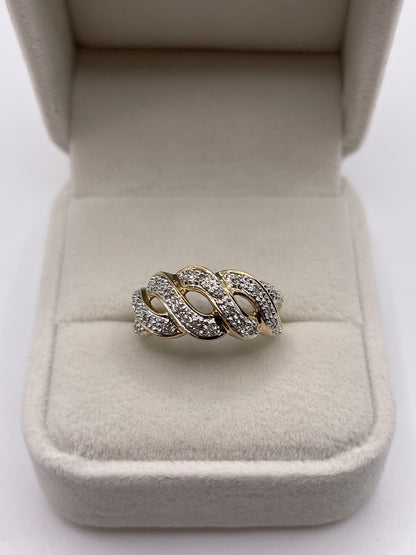 9ct gold diamond ring