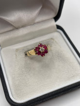 Load image into Gallery viewer, 9ct gold ruby and diamond ring
