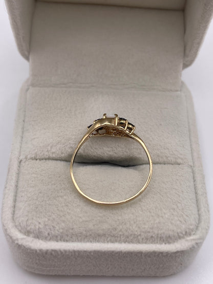 9ct gold opal and sapphire ring