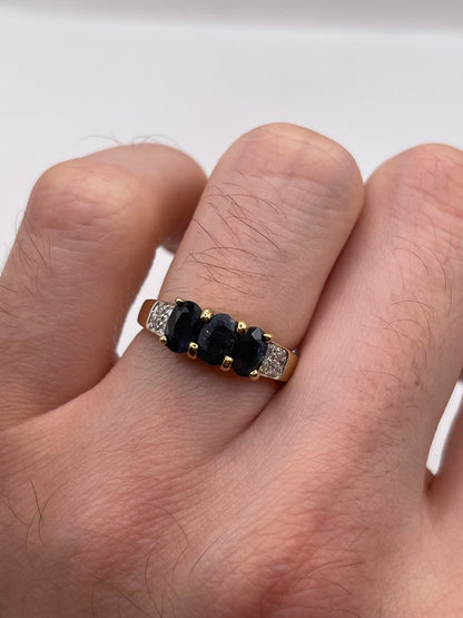 9ct gold sapphire and diamond ring