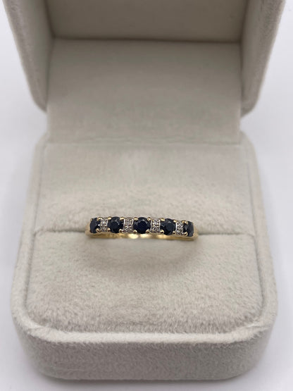9ct gold sapphire and diamond ring