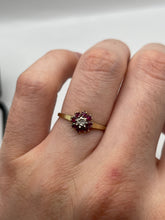 Load image into Gallery viewer, 9ct gold ruby and diamond ring
