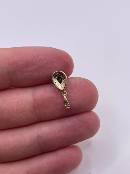 9ct gold sapphire and diamond pendant