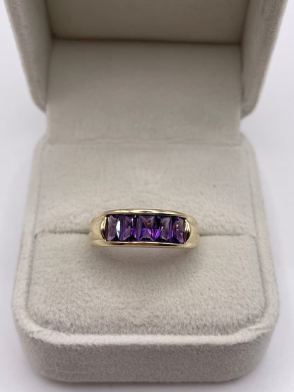 9ct gold amethyst ring