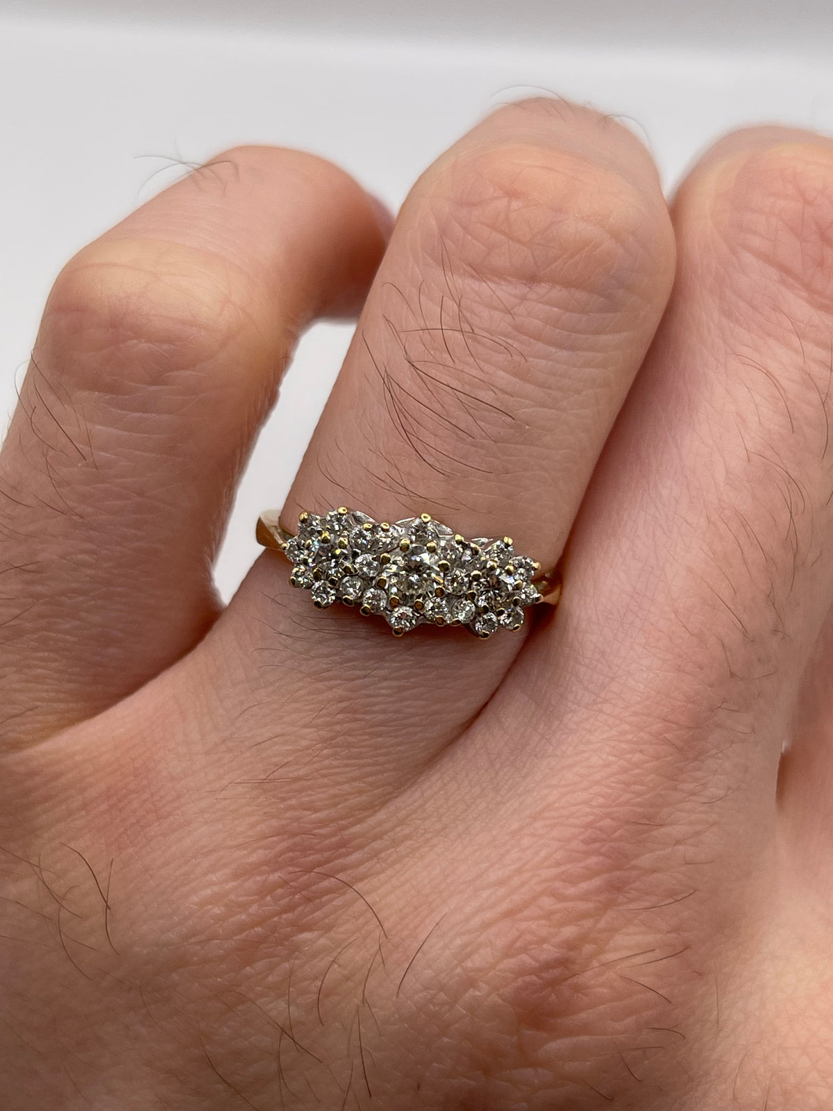 14ct gold diamond cluster ring