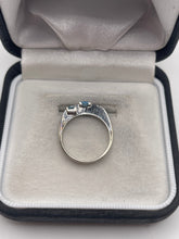 Load image into Gallery viewer, 9ct white gold blue topaz ring
