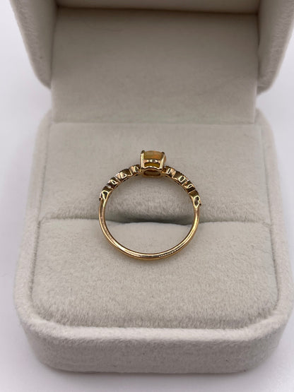 9ct gold opal and diamond ring