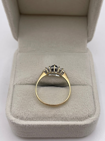 9ct gold sapphire and diamond ring