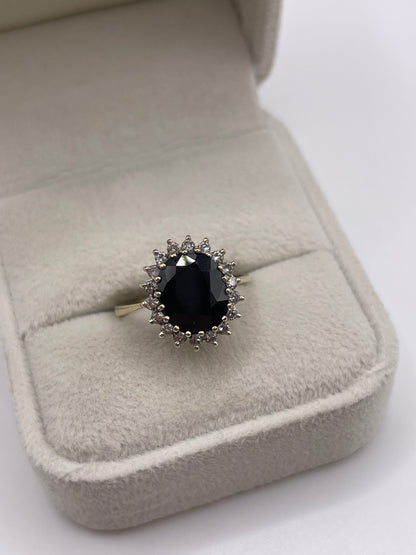 9ct gold sapphire and diamond ring