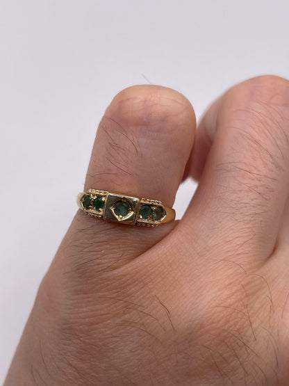 9ct gold emerald ring