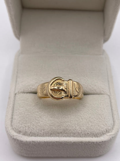 9ct gold buckle ring