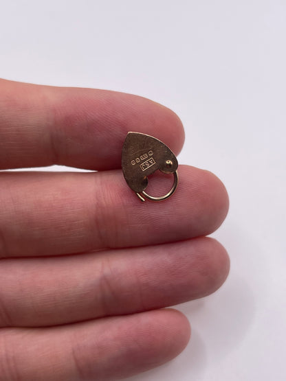 9ct rose gold engraved padlock 4