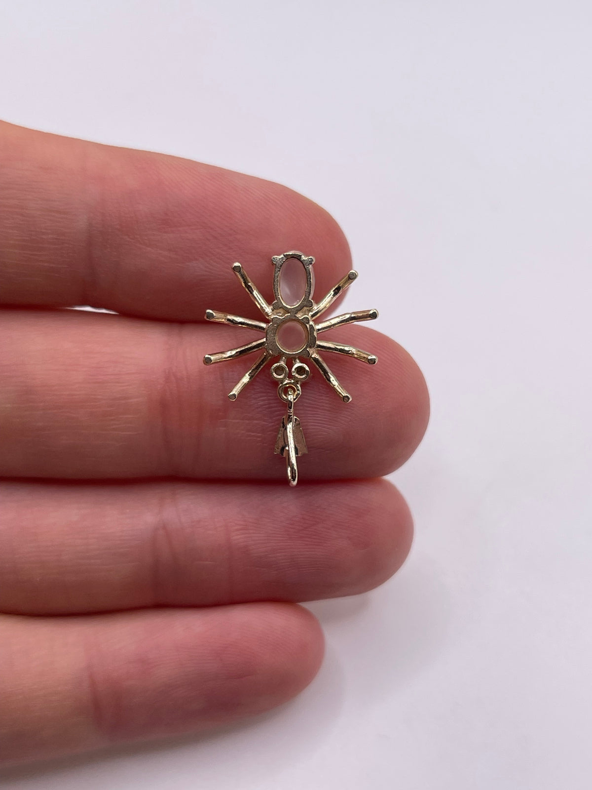 9ct gold moonstone and diamond spider pendant
