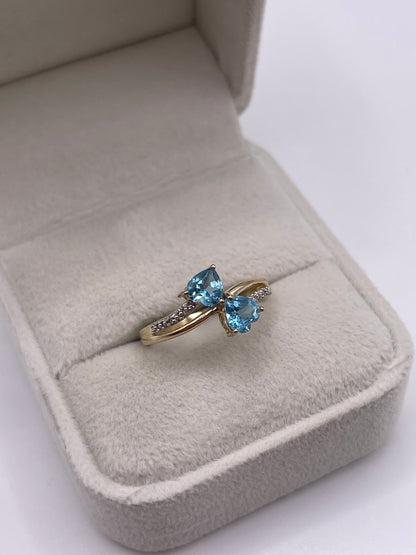 9ct gold topaz and diamond ring