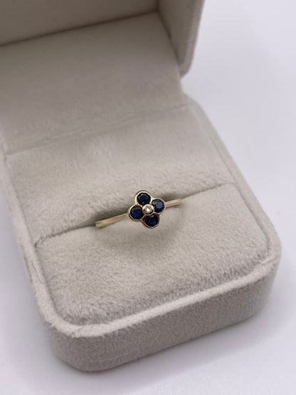 9ct gold sapphire and diamond ring