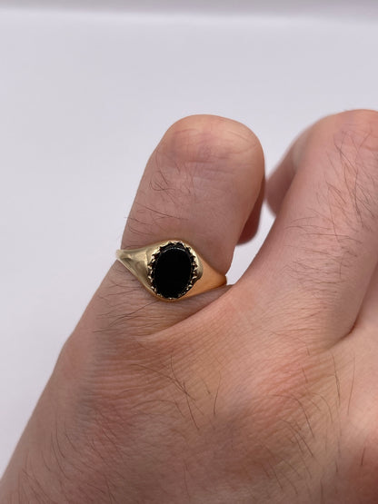 9ct gold onyx signet ring