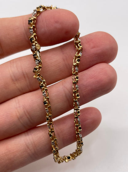 9ct gold sapphire and diamond bracelet