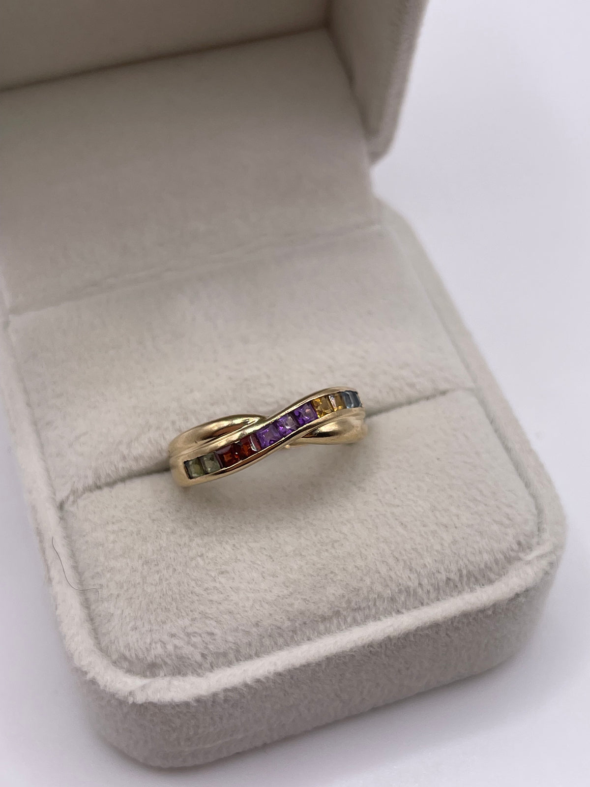9ct gold multi gemstone ring