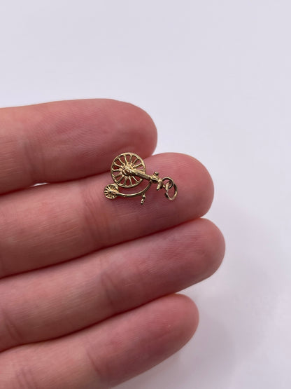 9ct gold penny farthing charm