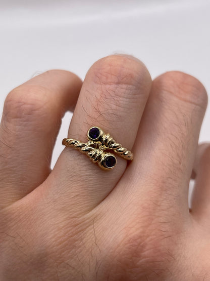 9ct gold amethyst torque ring