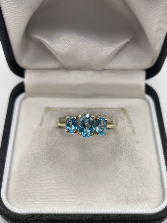 9ct gold blue topaz ring