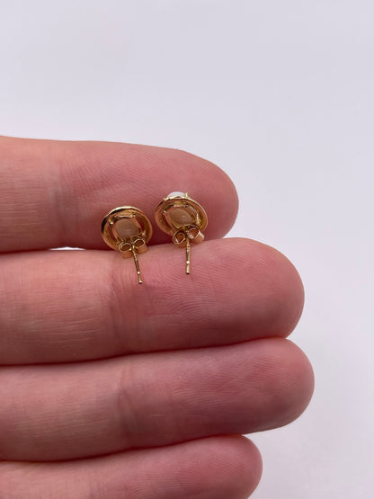 9ct gold opal earrings