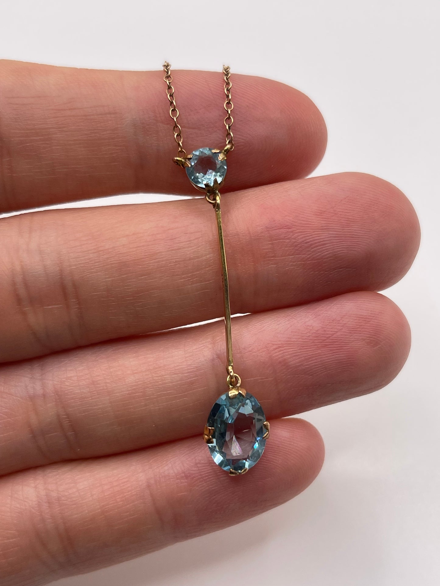 Antique 9ct gold paste necklace