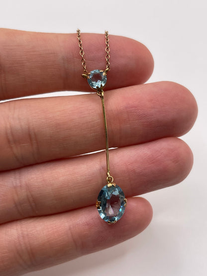 Antique 9ct gold paste necklace