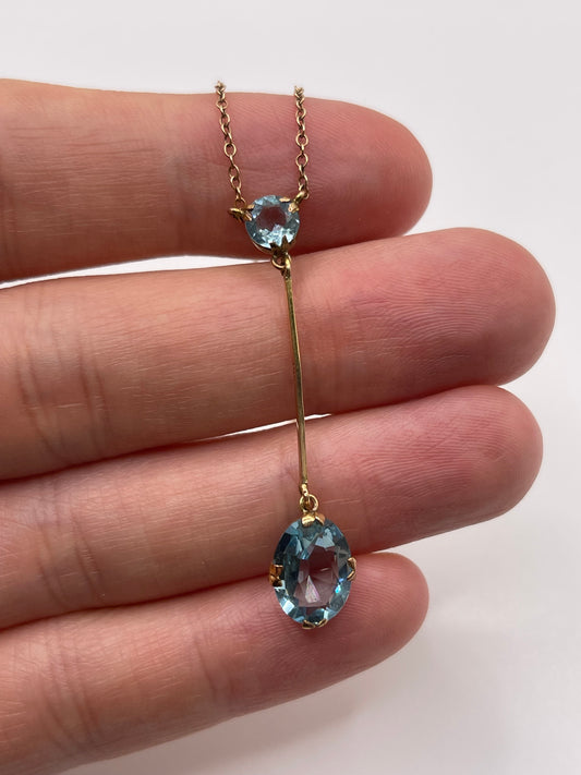 Antique 9ct gold paste necklace