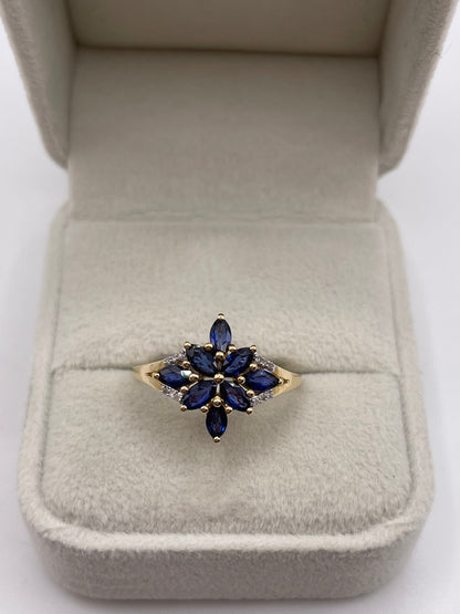 9ct gold kyanite and diamond ring