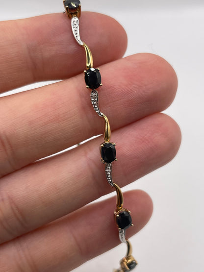 9ct gold sapphire and diamond bracelet