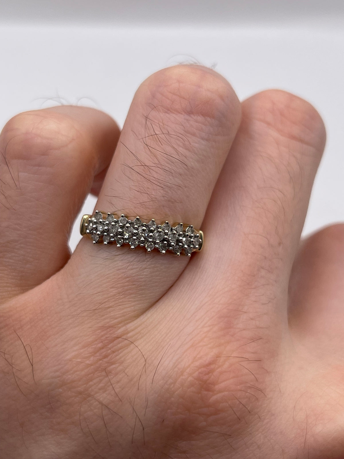 9ct gold diamond cluster ring