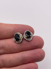 Load image into Gallery viewer, 9ct gold sapphire and diamond earrings
