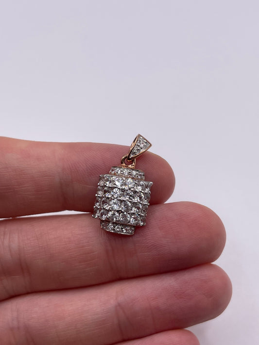 9ct rose gold white topaz pendant