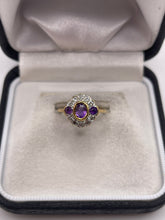 Load image into Gallery viewer, 18ct gold amethyst and diamond ring
