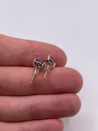 9ct gold tanzanite earrings