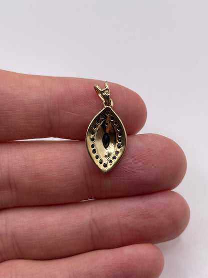 9ct gold sapphire and diamond pendant